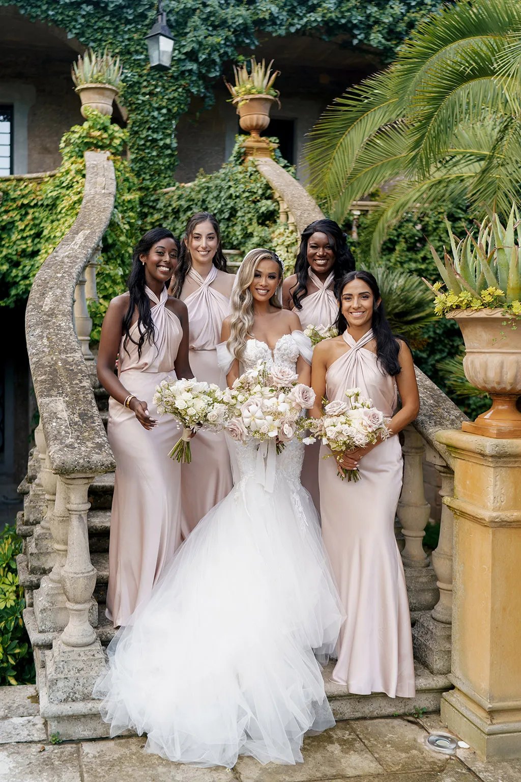 A bride with her bridesmaids